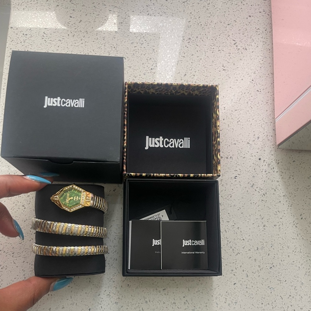 Just Cavalli Green and Gold Women’s Serpenti Watch